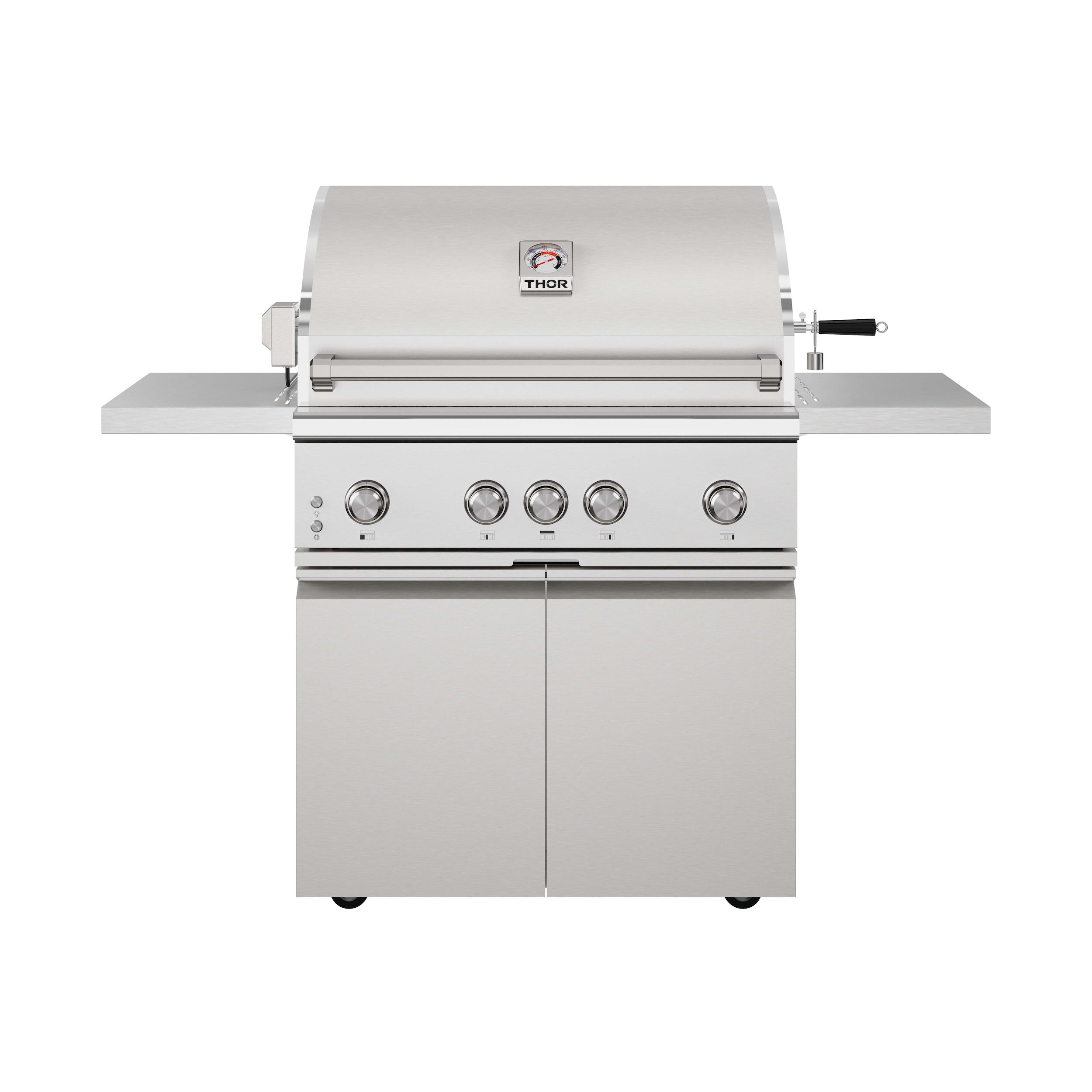 36-inch 4 burners Built in Gas Grill on cart with Sear/Rear Infrared Burner & Rotisserie Natural Gas