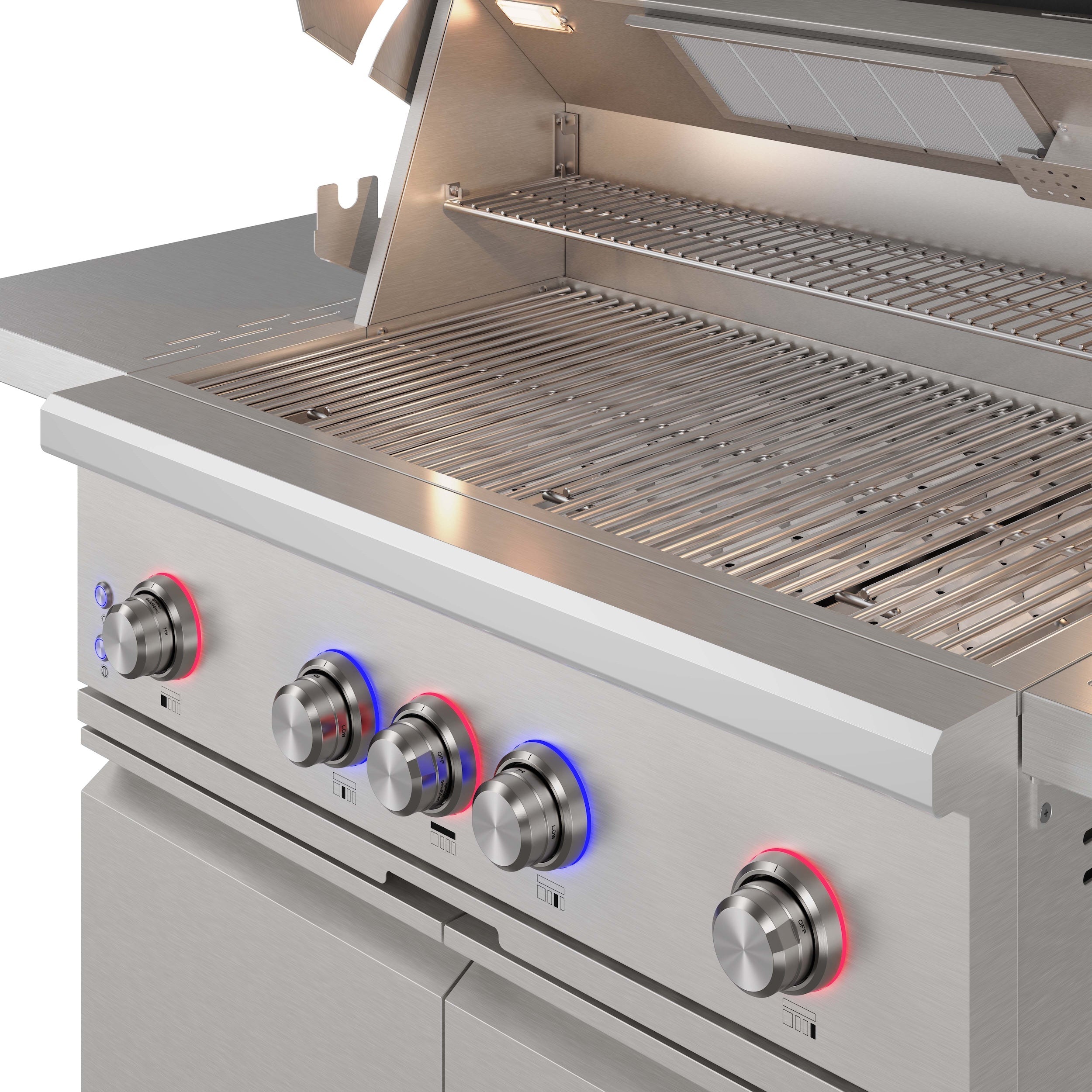 36-inch 4 burners Built in Gas Grill on cart with Sear/Rear Infrared Burner & Rotisserie Natural Gas