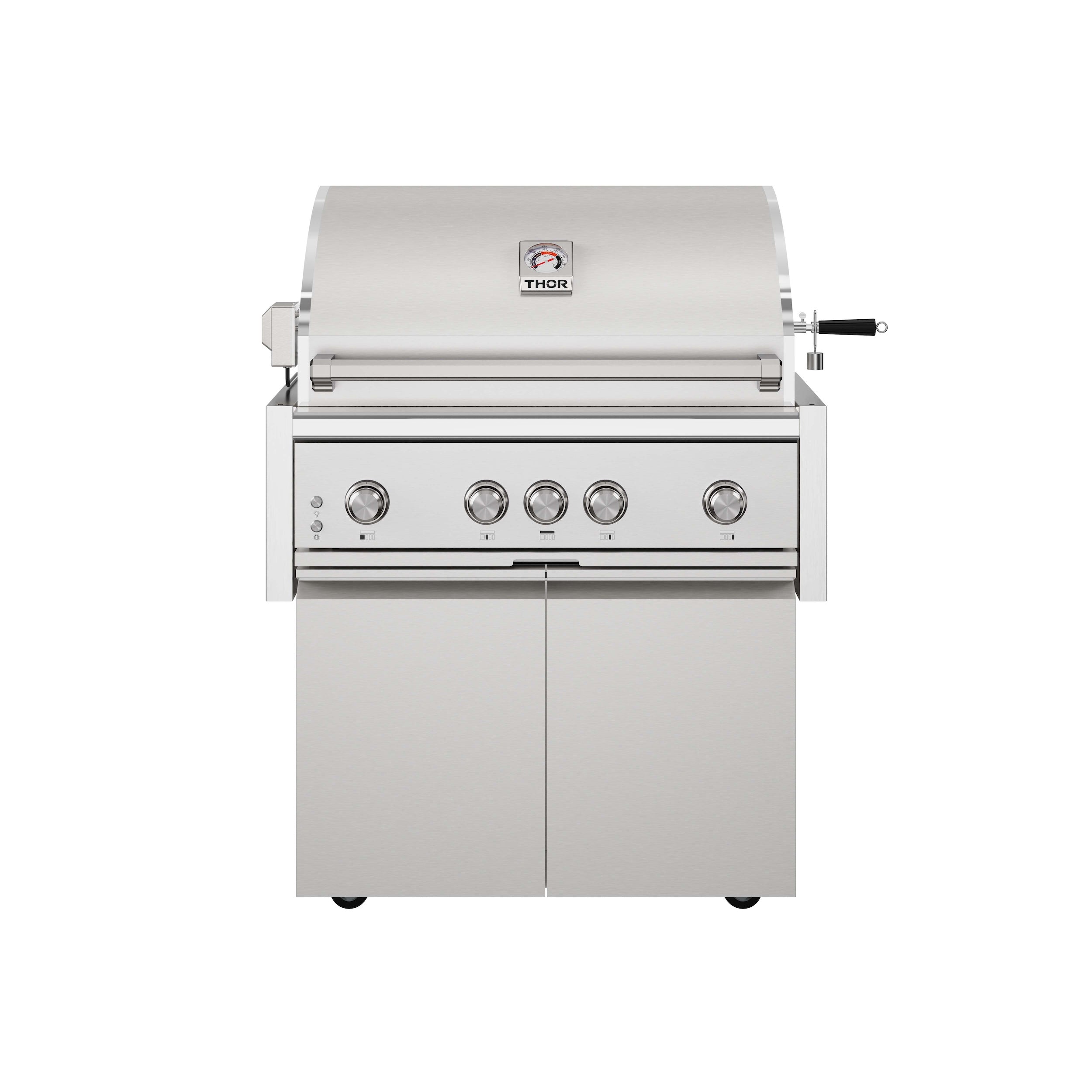 36-inch 4 burners Built in Gas Grill on cart with Sear/Rear Infrared Burner & Rotisserie Natural Gas