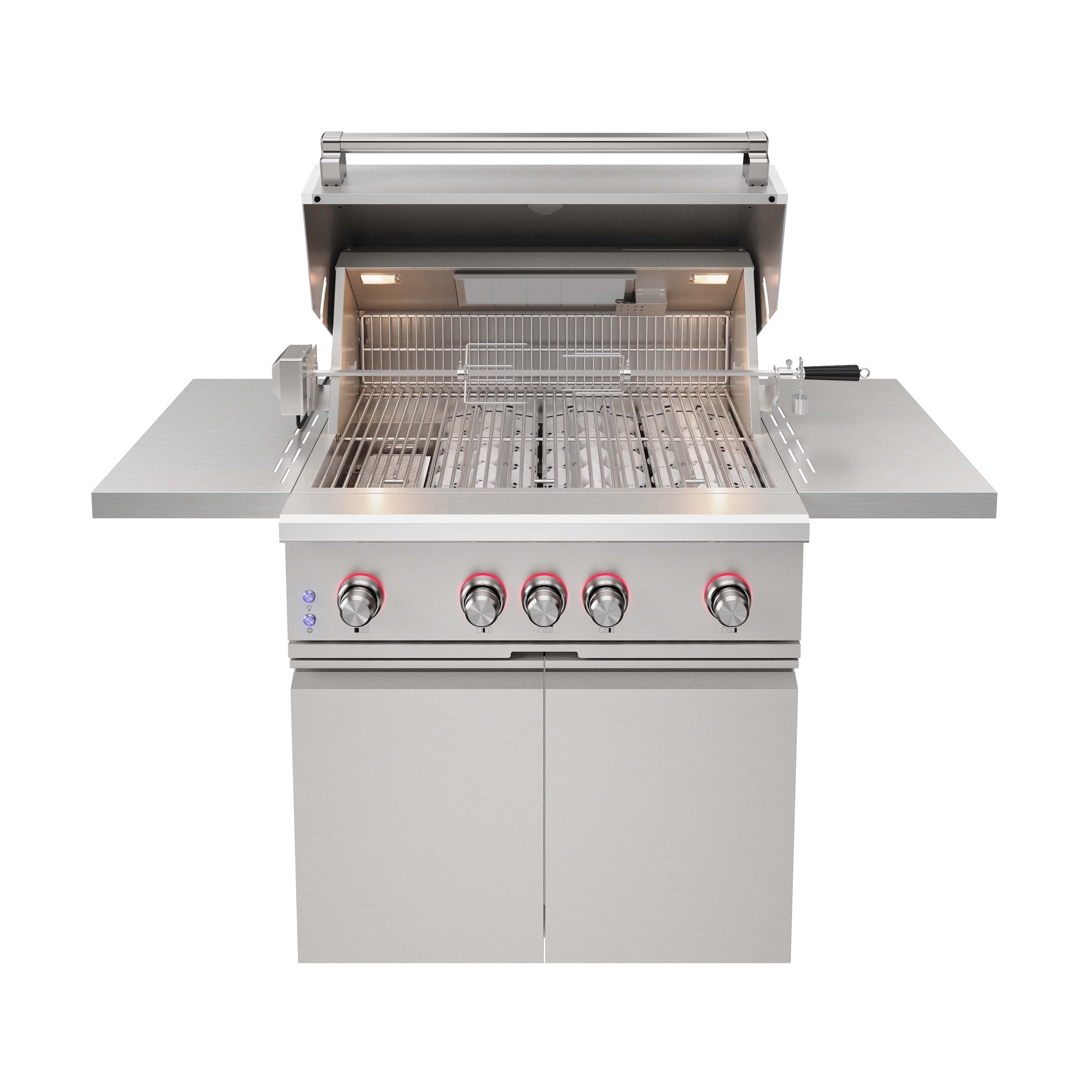 36-inch 4 burners Built in Gas Grill on cart with Sear/Rear Infrared Burner & Rotisserie Natural Gas