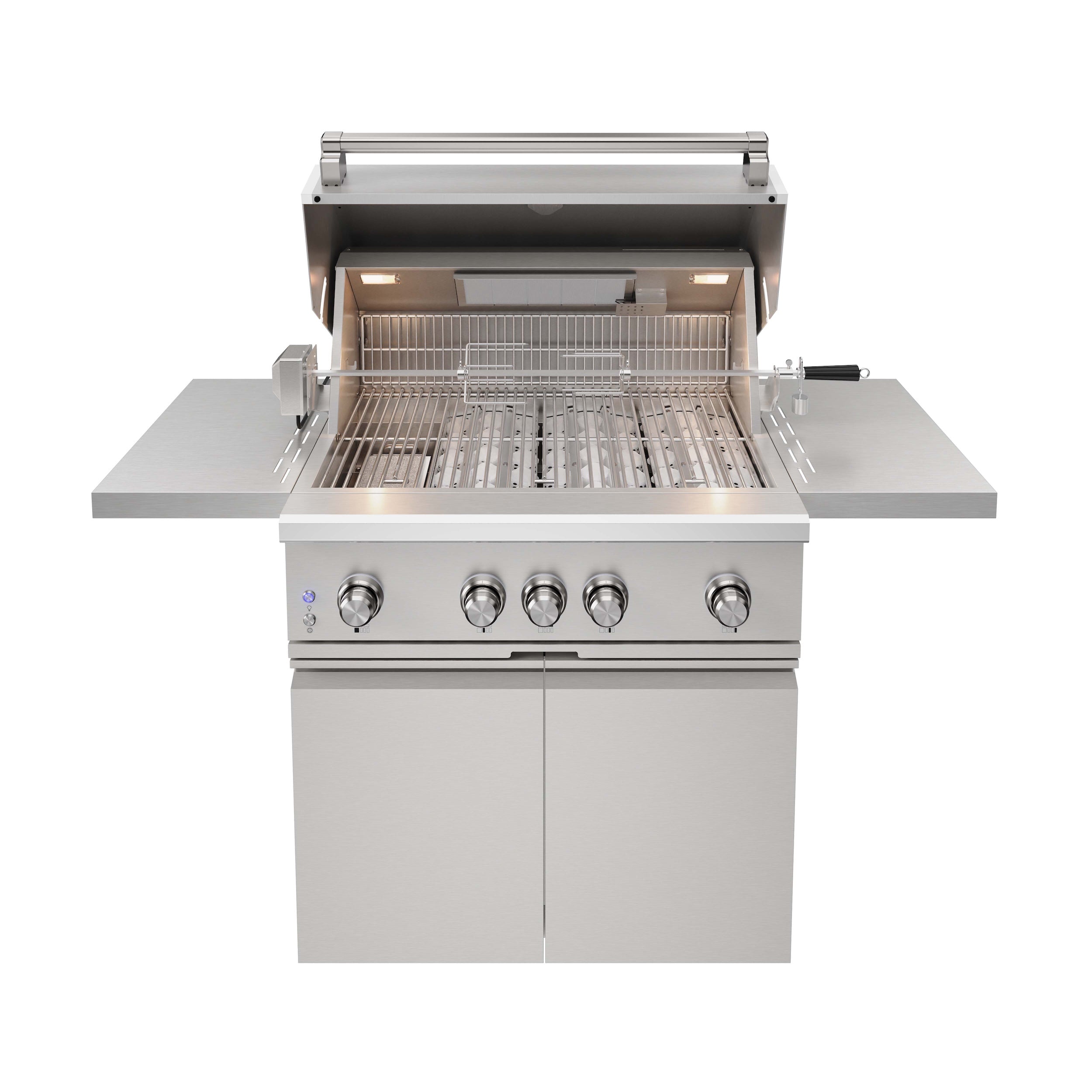 36-inch 4 burners Built in Gas Grill on cart with Sear/Rear Infrared Burner & Rotisserie Natural Gas