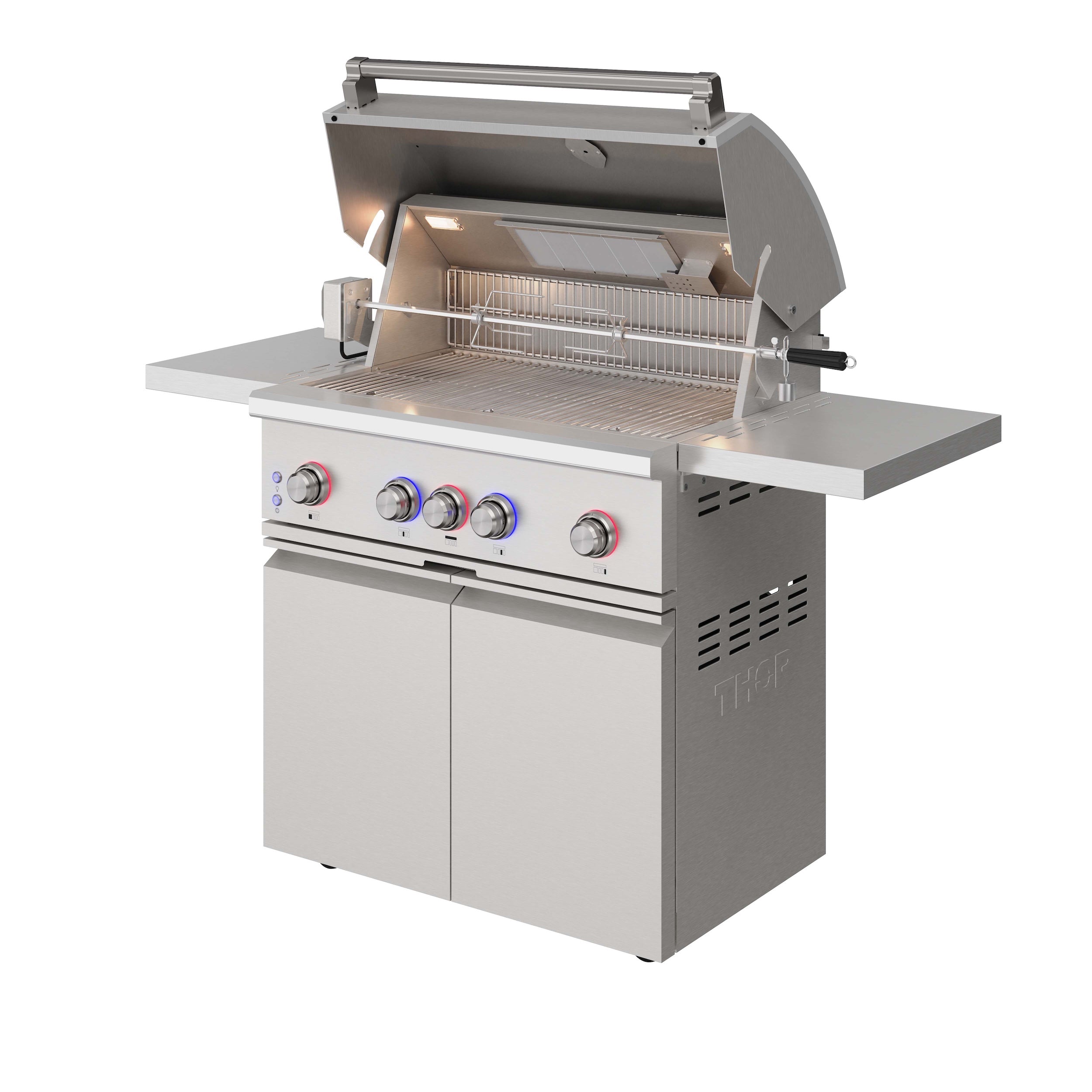 36-inch 4 burners Built in Gas Grill on cart with Sear/Rear Infrared Burner & Rotisserie Natural Gas