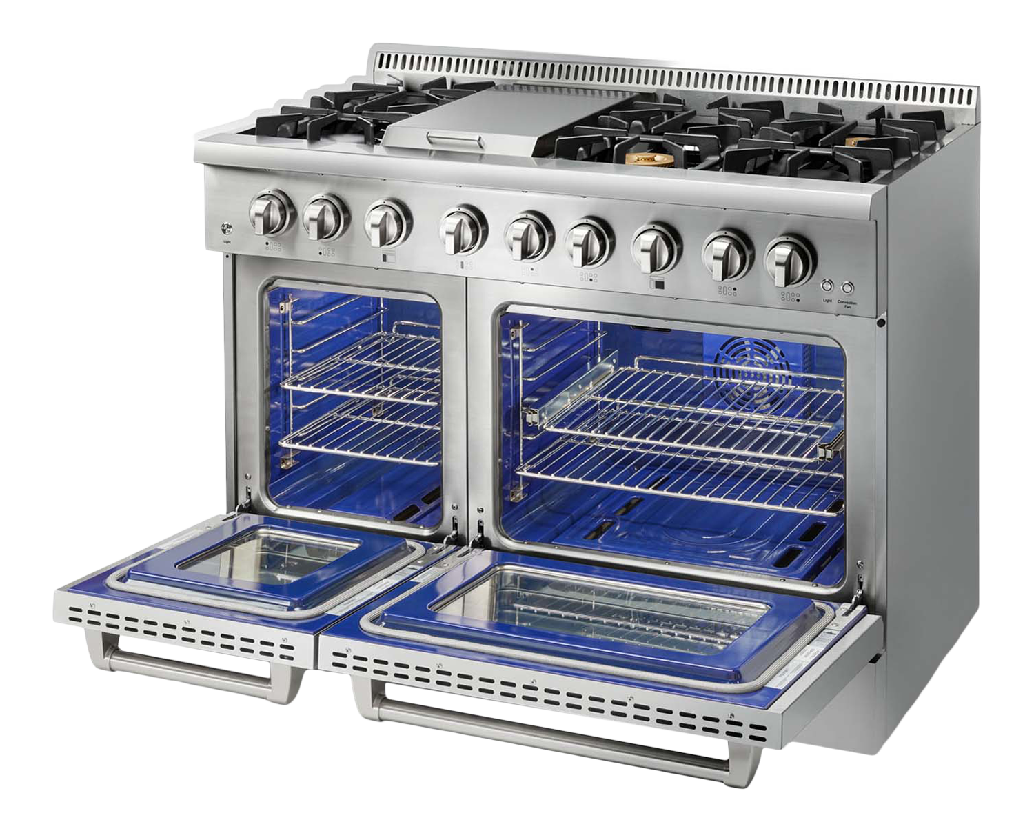Thor Kitchen 48 Inch Professional Dual Fuel Liquid Propane Range in Stainless Steel
