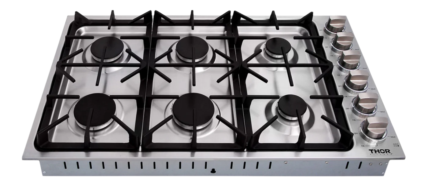 Thor Kitchen 36 Inch Professional Drop-In Gas Cooktop in Stainless Steel